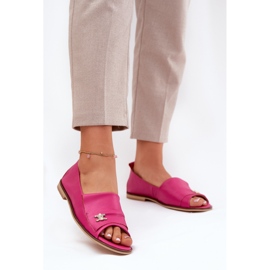 Ballerinas elegantes de couro com dedos nus Zazoo 1865 Fuchsia rosa 2
