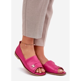 Ballerinas elegantes de couro com dedos nus Zazoo 1865 Fuchsia rosa 1