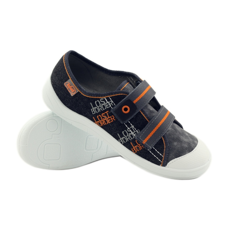 Sneakers sapatilhas menino nabos Befado cinza laranja preto 3