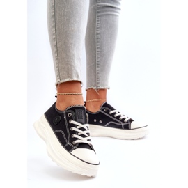 Big Star Tênis femininos na enorme sola grande estrela NN274125 Black preto 2