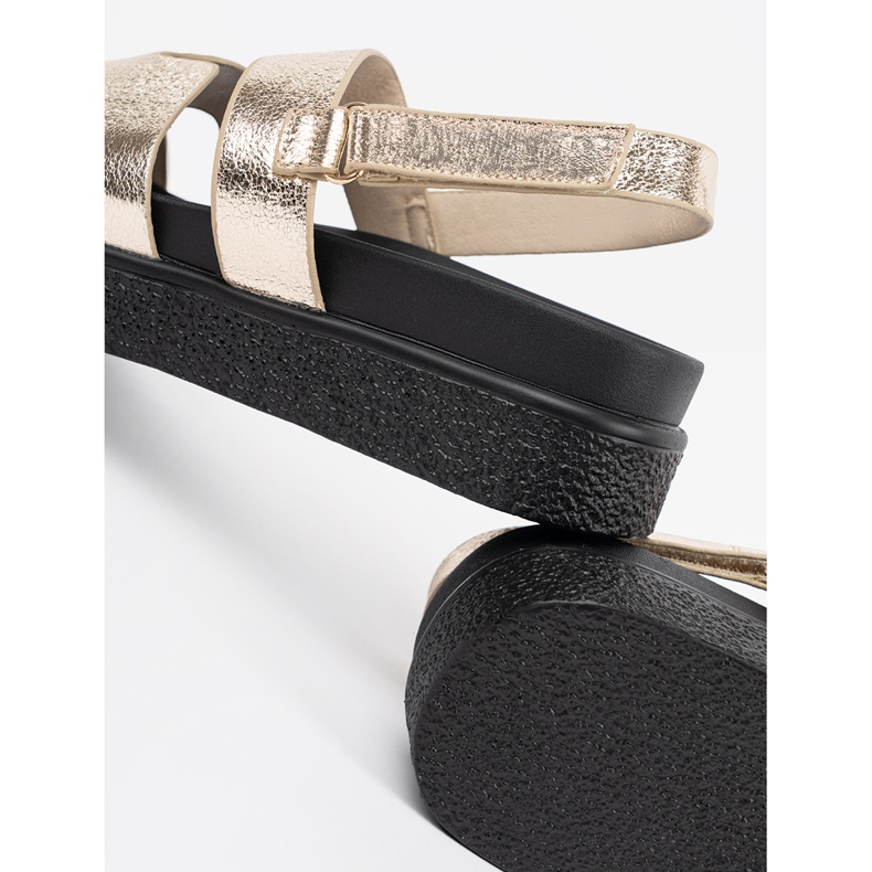 Goodin Sandálias clássicas na plataforma de ouro dourado 1