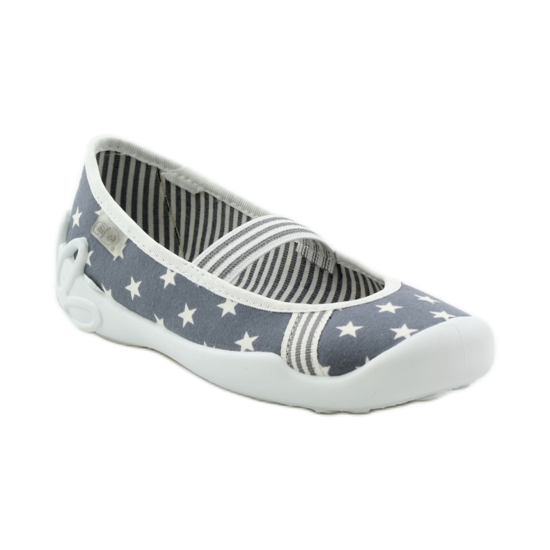 Chinelos de menina Befado 193y064 estrelas cinza branco 1