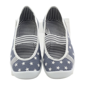 Chinelos de menina Befado 193y064 estrelas cinza branco 4