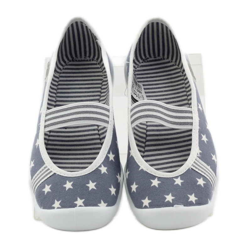 Chinelos de menina Befado 193y064 estrelas cinza branco 4