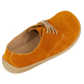 Pollonus de couro feminino Barefoot 5-1288-025 Veludo amarelo 1