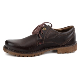 Sapatos de couro masculinos Olivier 312Gt Brown escuro marrom 1