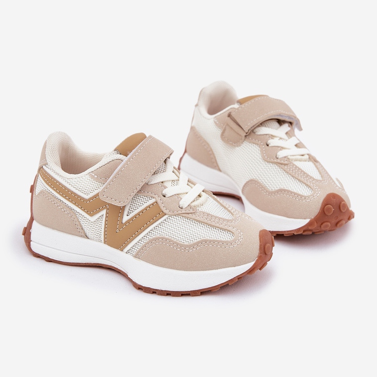 Tênis infantil com velcro, bege 1 Tênis infantil com velcro, bege 1