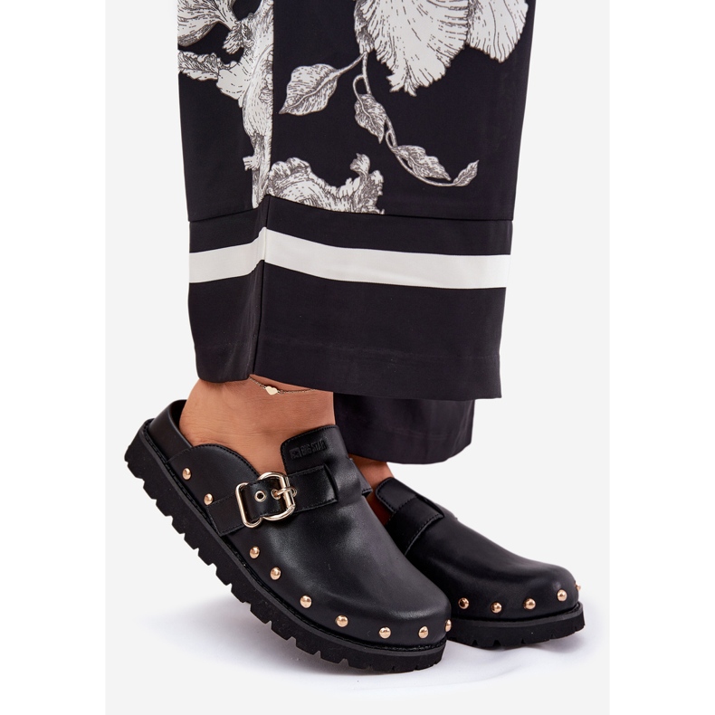 Big Star Flip de couro -flags femininos tamancos na grande estrela rr274a378 plataforma preta preto 1