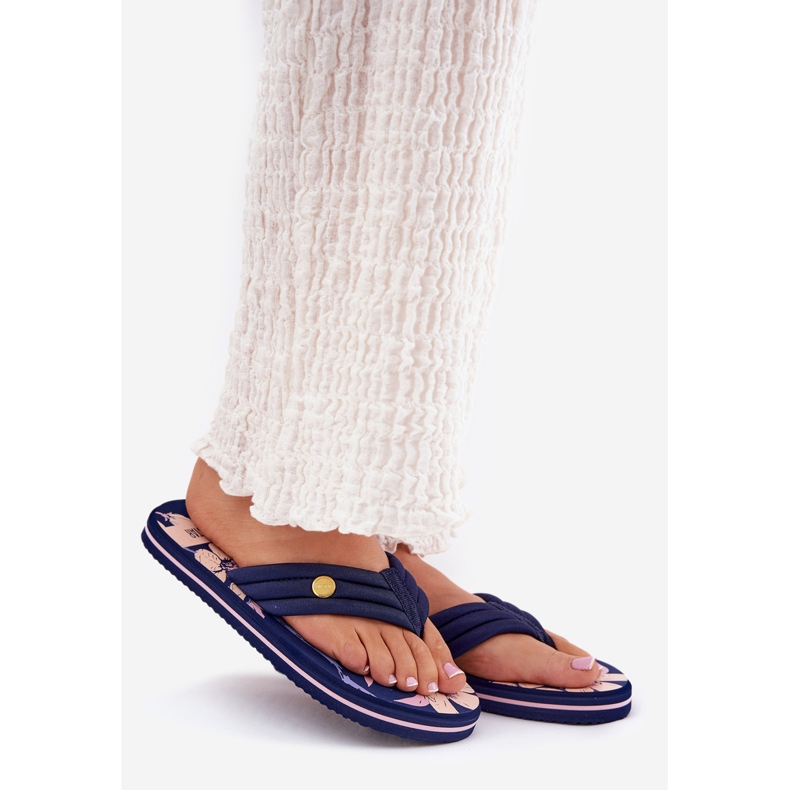 Big Star Chinelos femininos japoneses grandes estrelas rr274a109 azul marinho 1