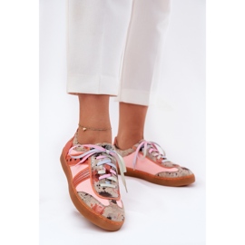 Tênis de couro feminino Maciejka 06840-18 laranja 2