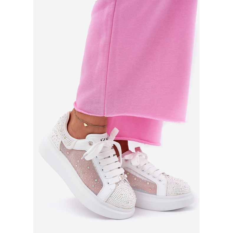 Tênis decorados na plataforma White Goe RR2N4003 branco 1