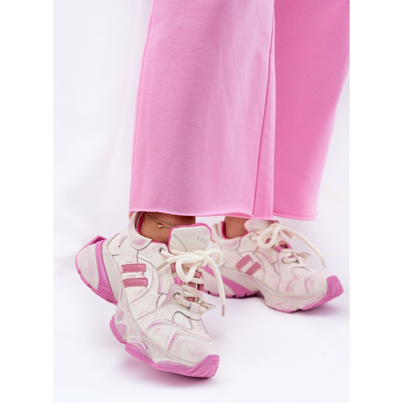 Tênis de couro feminino Goe rr2n4038 rosa 2