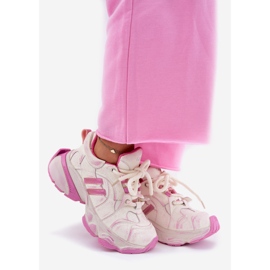 Tênis de couro feminino Goe rr2n4038 rosa 1