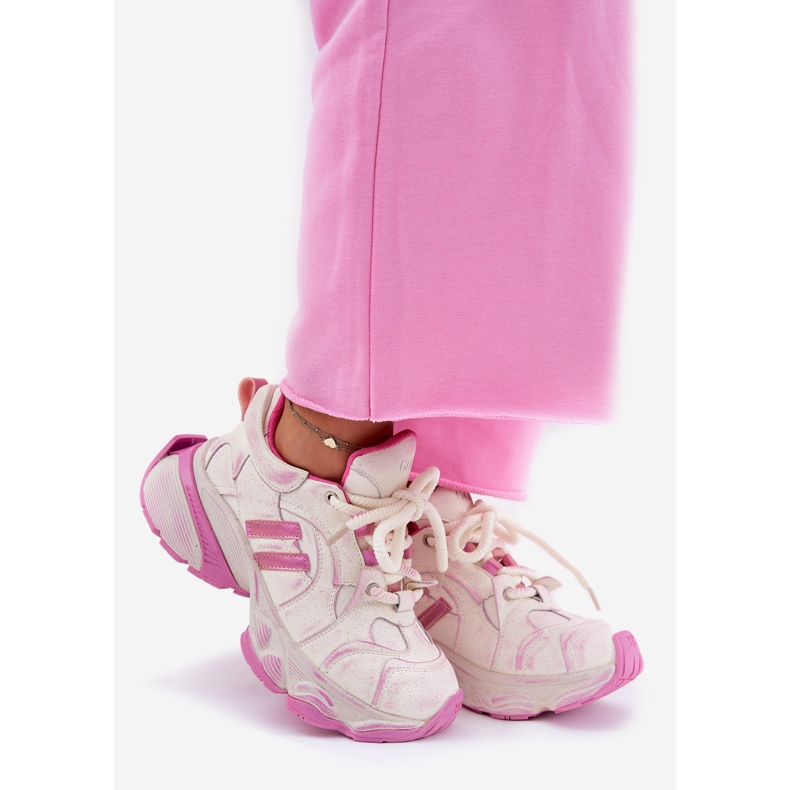 Tênis de couro feminino Goe rr2n4038 rosa 1