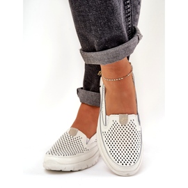 Evento São mocassins de couro claro 24pb18-6870 branco 2