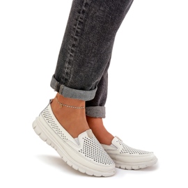 Evento São mocassins de couro claro 24pb18-6870 branco 1