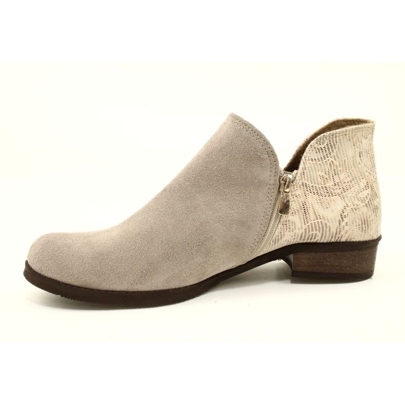 Olivier Botas de couro feminino bege 3