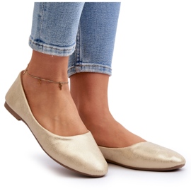 Bailarinas clássicas de couro douradas dourado 4