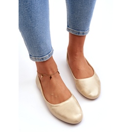 Bailarinas clássicas de couro douradas dourado 3