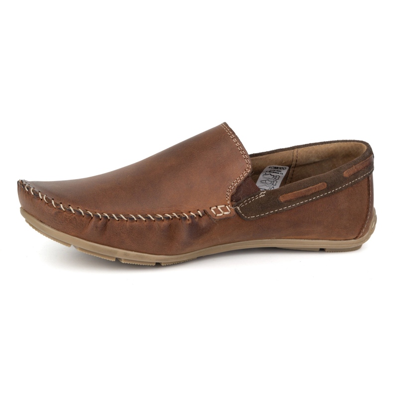 KOMODO Mocassins de couro masculinos 920/K/R Brown marrom 1
