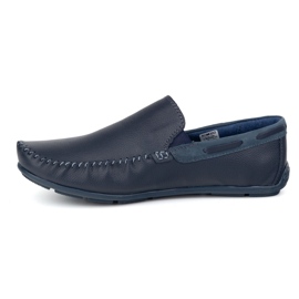 KOMODO Mocassins de couro masculinos 920/K/R Azul marinho 1