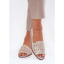 S.Barski Ballerinas de couro aberto com dedos nus S. Barski LR51-922 Beige bege 2