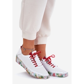 Sapatos de couro na plataforma padronizada artiker 54c1567 branco e vermelho 1