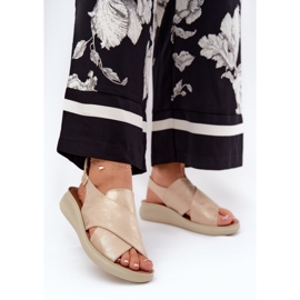 Jezzi Sandálias femininas com ouro Eco Golden dourado 2