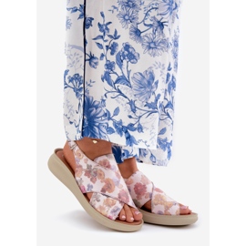 Jezzi Sandálias femininas com couro ecológico com flores multicolor multicolorido 1 Jezzi Sandálias femininas com couro ecológico com flores multicolor multicolorido 1