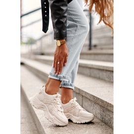 Evento Tênis de sapatos esportivos massivos femininos bege 1