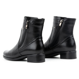 Olivier Botas femininas com isolamento de couro e dois zíperes 310BB, pretas 4