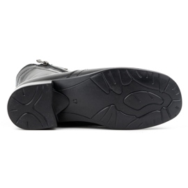 Olivier Botas femininas com isolamento de couro e dois zíperes 310BB, pretas 5