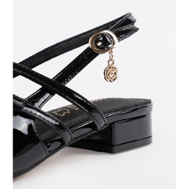 Goodin Bombas envernizadas pretas com adições douradas preto 1