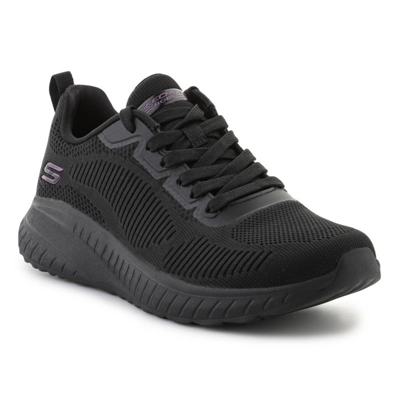 Skechers Bobs Squad Chaos enfrenta sapatos 117209-BBK preto 1