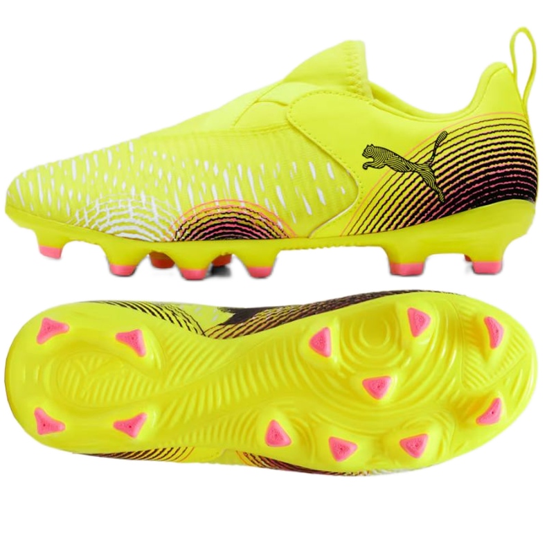 Puma Future 8 Match LL FG/AG JR 108285-03 Sapatos de futebol amarelo 1