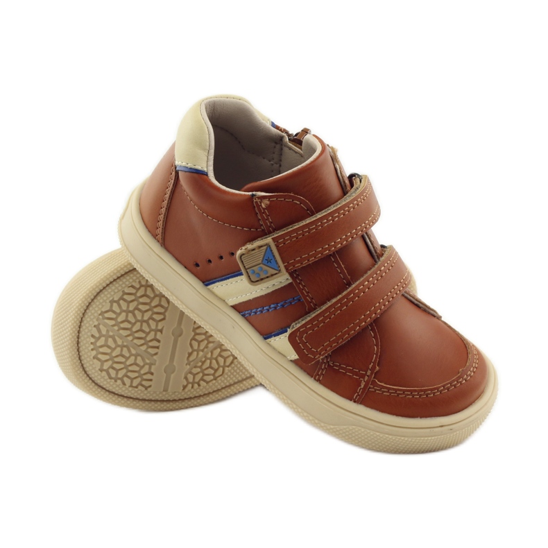 American Club Botins de couro americano 703915 azul-marinho marrom 3