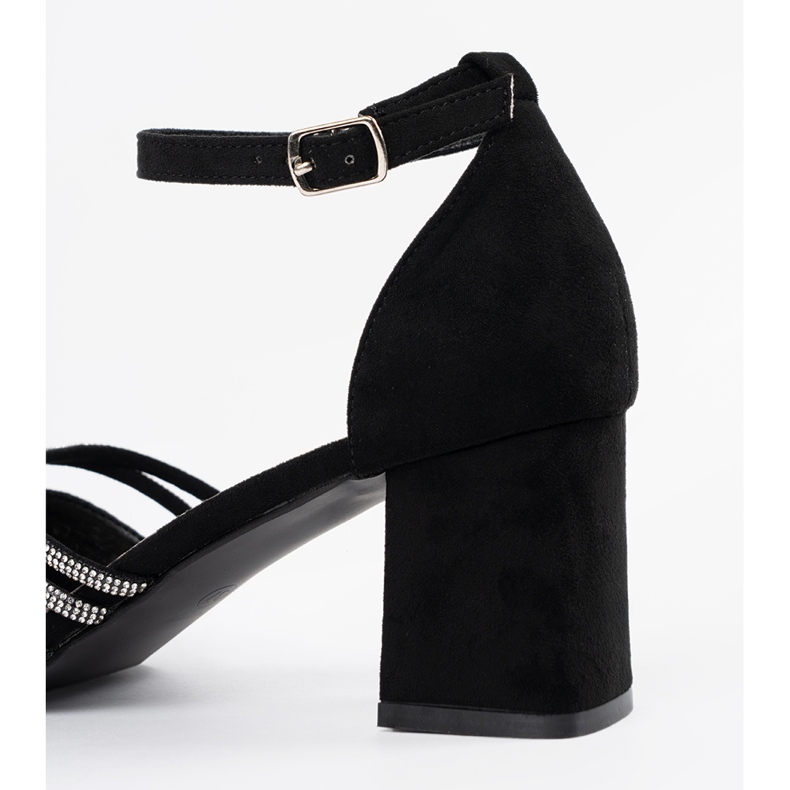 Goodin Sandálias de camurça preta no poste preto 1