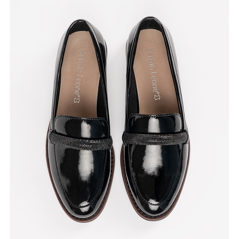 Mocassins com SERGIO LEONE Black Leather Insert preto 2