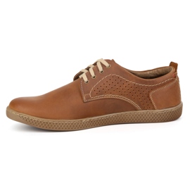 Olivier Sapatos de couro masculino Camelo de 302gt Casual marrom 1