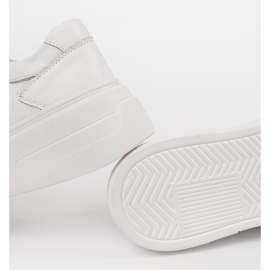 Tênis brancos na plataforma de couro Sergio Leone 1