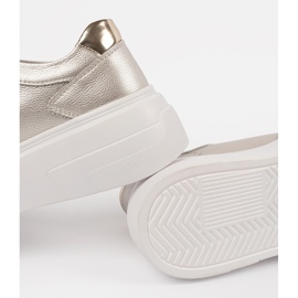 Tênis de ouro na plataforma de couro Sergio Leone dourado 1