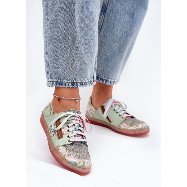 Sapatos de couro feminino Maciejka 06791-09 Verde claro 2