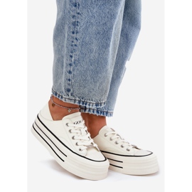 Tênis de couro feminino na plataforma Goe RR2N4106 branco 1