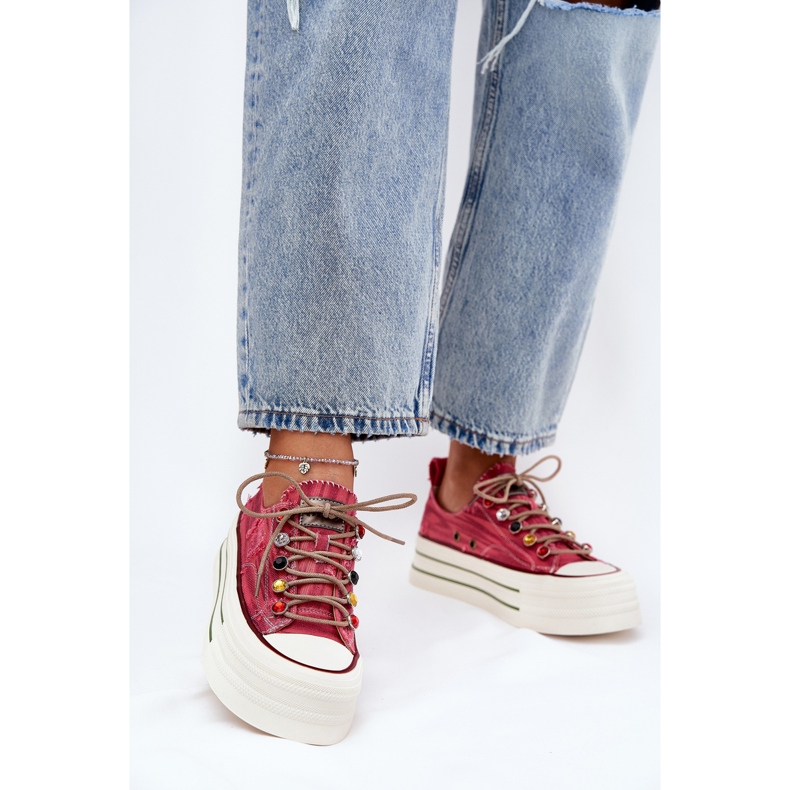 Tênis femininos na plataforma Goe RR2N4104 vermelho 1