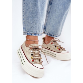 Tênis femininos na plataforma Goe RR2N4105 bege 2