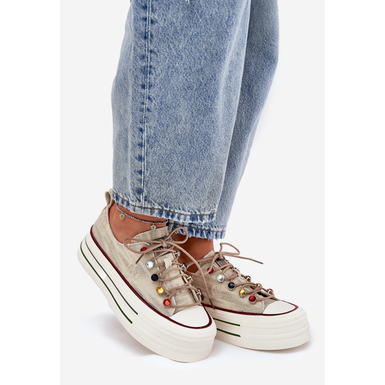 Tênis femininos na plataforma Goe RR2N4105 bege 1