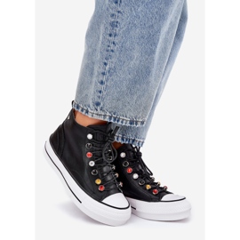 Goe RR2N4101 tênis de couro alto feminino preto 1