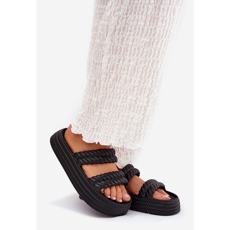 S.Barski Chinelos de espuma leve na plataforma S. Barski ZK51-001 Black preto 1