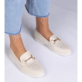 Mocassins bege de Ekozamsz com zircões 1