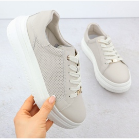 Sapatos esportivos femininos na plataforma bege filippo 6731 1